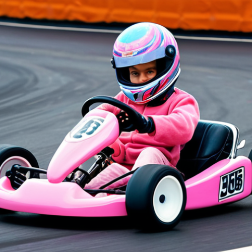 **A cute "Cotton Candy" kart racer drifting intensely around a corner on a winding track, surrounded by vibrant colors and a dynamic sense of speed. Focus on the kart's design and the feeling of controlled power.**