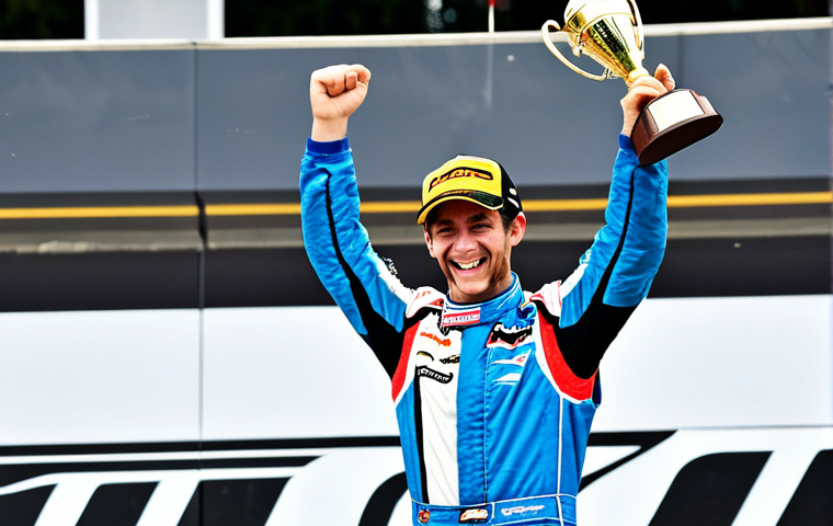 Kart Racing Success**

"A professional, fully clothed kart racer celebrating victory on the podium after a race, holding a trophy. Cheering crowd in the background. Bright, sunny day. Perfect anatomy, correct proportions, natural pose, well-formed hands, proper finger count, natural body proportions, safe for work, appropriate content, modest clothing, family-friendly, professional photography, high quality."

**