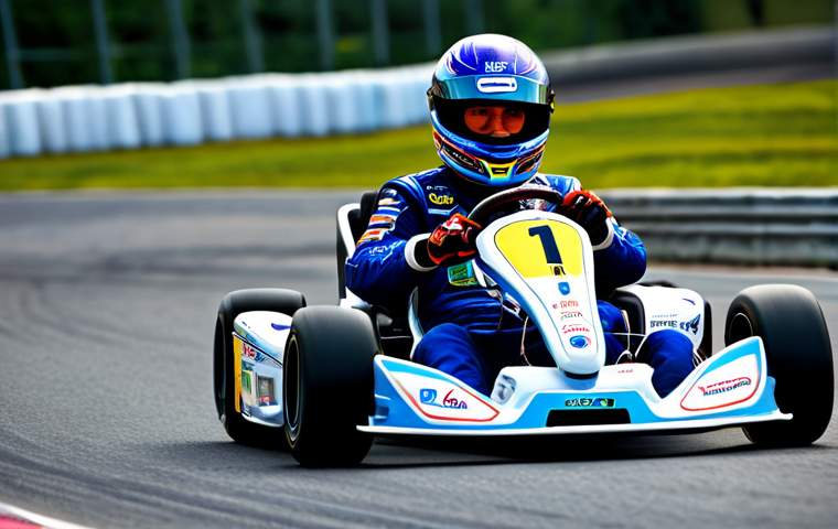 **

"A professional Kart Rider racer, fully clothed in a racing suit with sponsor logos, focused on the road ahead on a brightly lit, winding race track. Background shows cheering fans and vibrant scenery. Safe for work, appropriate content, professional, perfect anatomy, correct proportions, well-formed hands, natural body proportions, high quality."

**