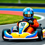 **Prompt 1: Kart Racing Start**

"A determined young kart racer in a fully clothed racing suit, focused on the starting line of a brightly colored cartoon race track, appropriate content, safe for work, professional kart racing, perfect anatomy, correct proportions, natural pose, high quality."