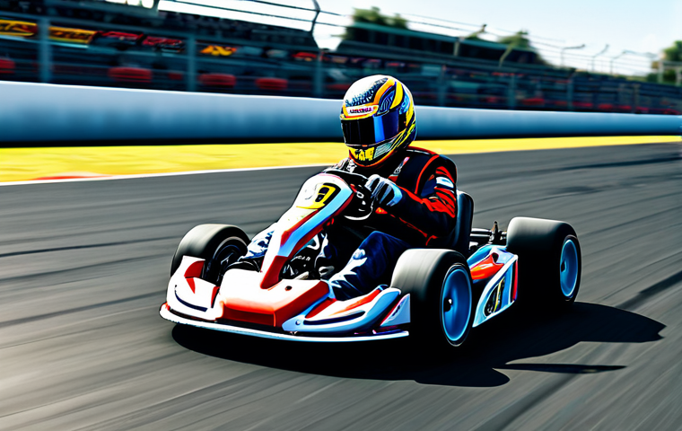 카트라이더 초보 유저의 게임 이해도 향상 - **Racing Kart Mastery:** A determined gamer mastering drift techniques on a challenging kart racing ...