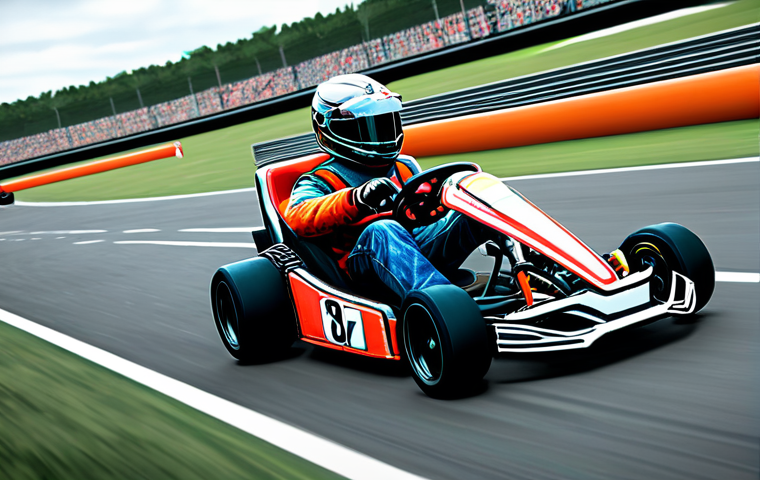 카트라이더 초보 유저의 게임 이해도 향상 - **Racing Kart Mastery:** A determined gamer mastering drift techniques on a challenging kart racing ...