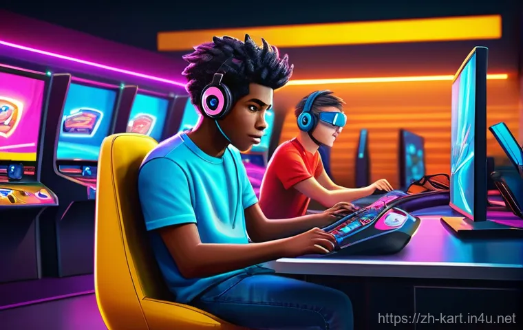 카트라이더 코칭 사례 - **Prompt: Novice Player's Breakthrough Moment**
    "A vibrant, expressive digital illustration of a...