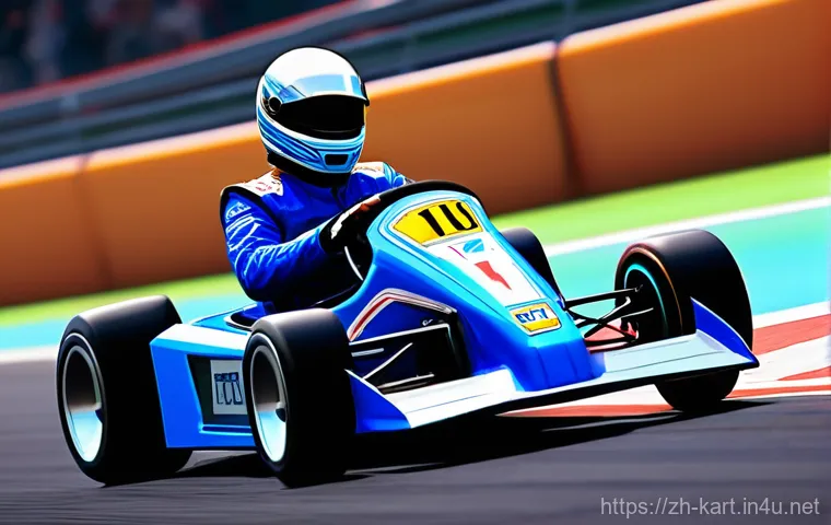 카트라이더 아이템 활용 공략 - **Prompt 1: Defensive Mastery at the Finish Line**
A determined female kart racer, in a sleek, v...