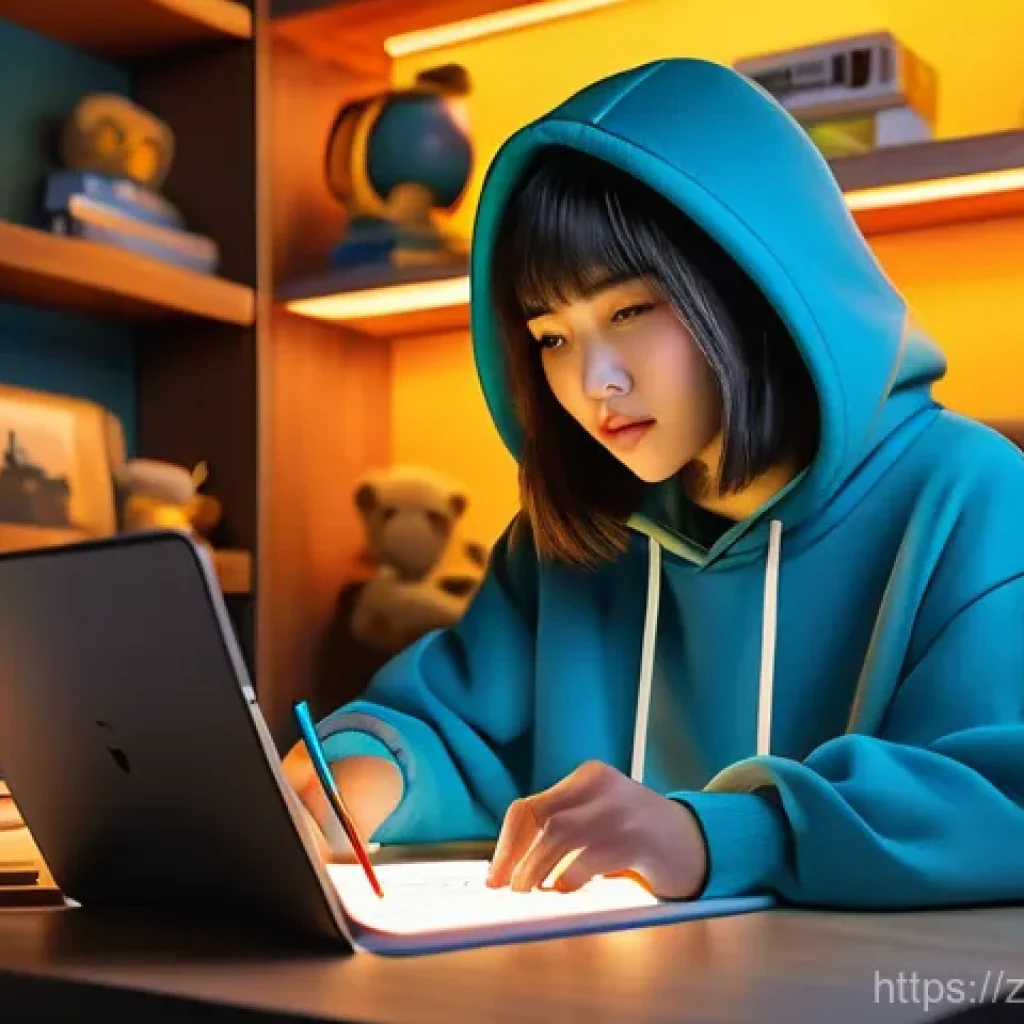 카트라이더 팬아트 대회의 재미와 성공 요인 - A dynamic, semi-realistic illustration of a young, East Asian female artist, approximately 20 years ...