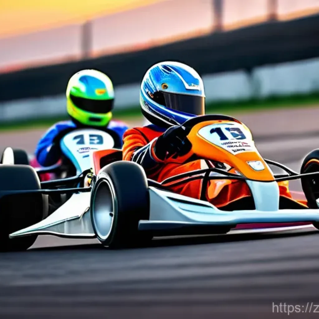 카트라이더 리그 중계 일정 - **Prompt 1: Adrenaline-Fueled Kart Race**
A dynamic, eye-level shot capturing two sleek, futuris...