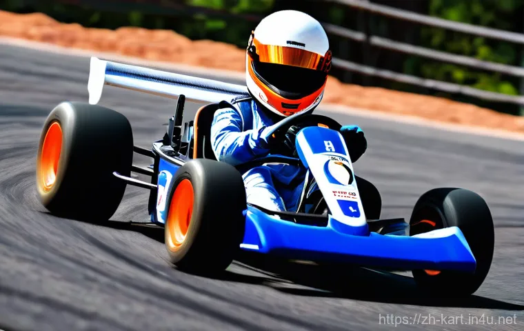 카트라이더 초보 유저가 알아야 할 트랙 정보 - **Prompt 1: The Determined Newbie on Mine Lava Trail**
    A young, determined male kart racer, appr...