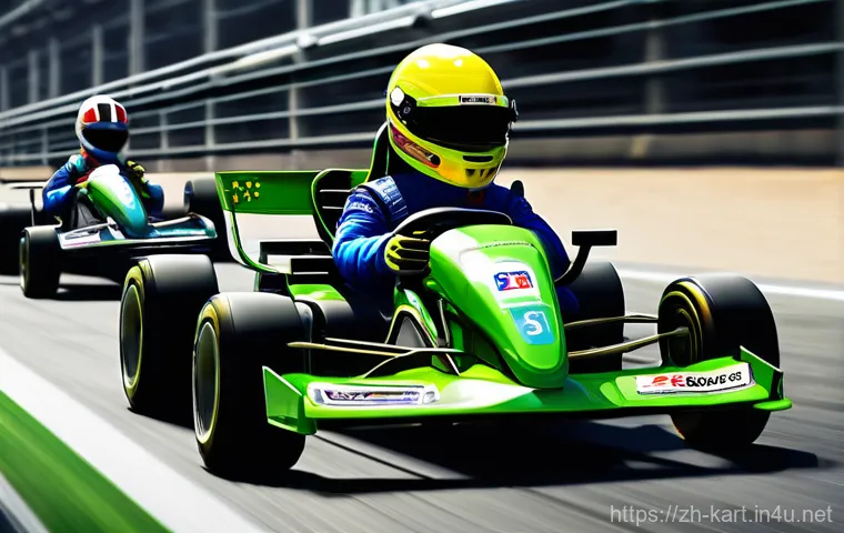 카트라이더 초보 유저가 알아야 할 트랙 정보 - **Prompt 2: Pro Drift on Town Thriving Hill Drive**
    A highly skilled female kart racer, in her e...