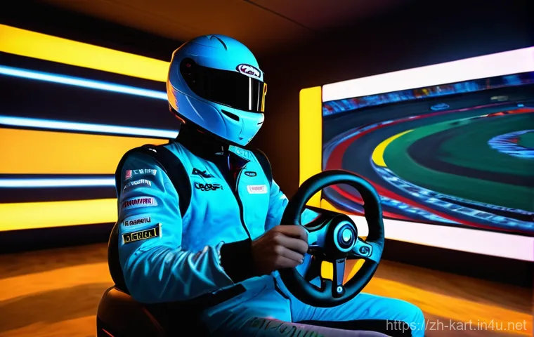 카트라이더 트랙 해설 영상 - **Prompt 1: Focused Learning and Analysis**
    "A determined young kart racer, a male in his late t...