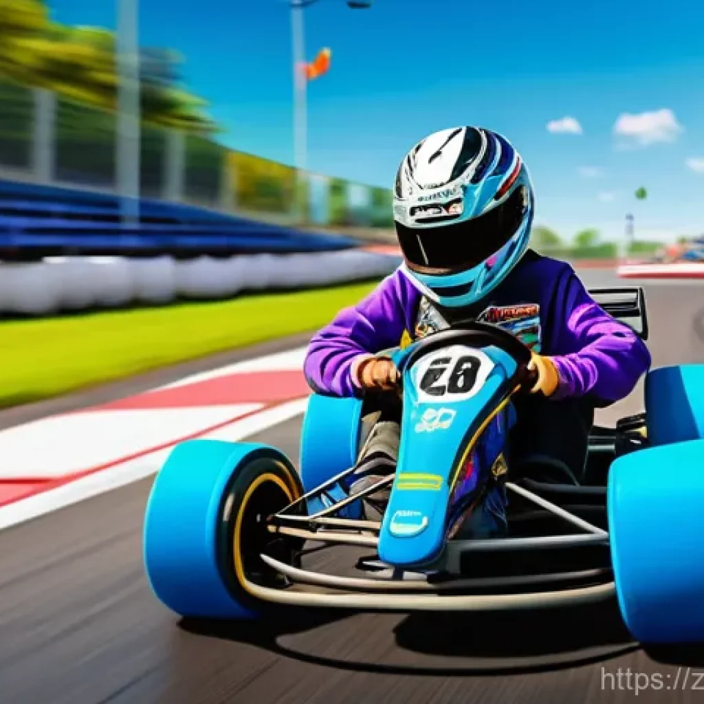 카트라이더 초보자 우선 전략 - A vibrant, high-energy scene depicting a young, enthusiastic Asian teenager (wearing a stylish, mode...