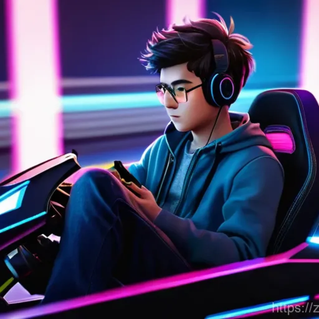 카트라이더 초보 유저를 위한 드리프트 노트 - **Prompt: "KartRider Drift: The Beginner's Focus**
A determined young male gamer, mid-twenties, ...