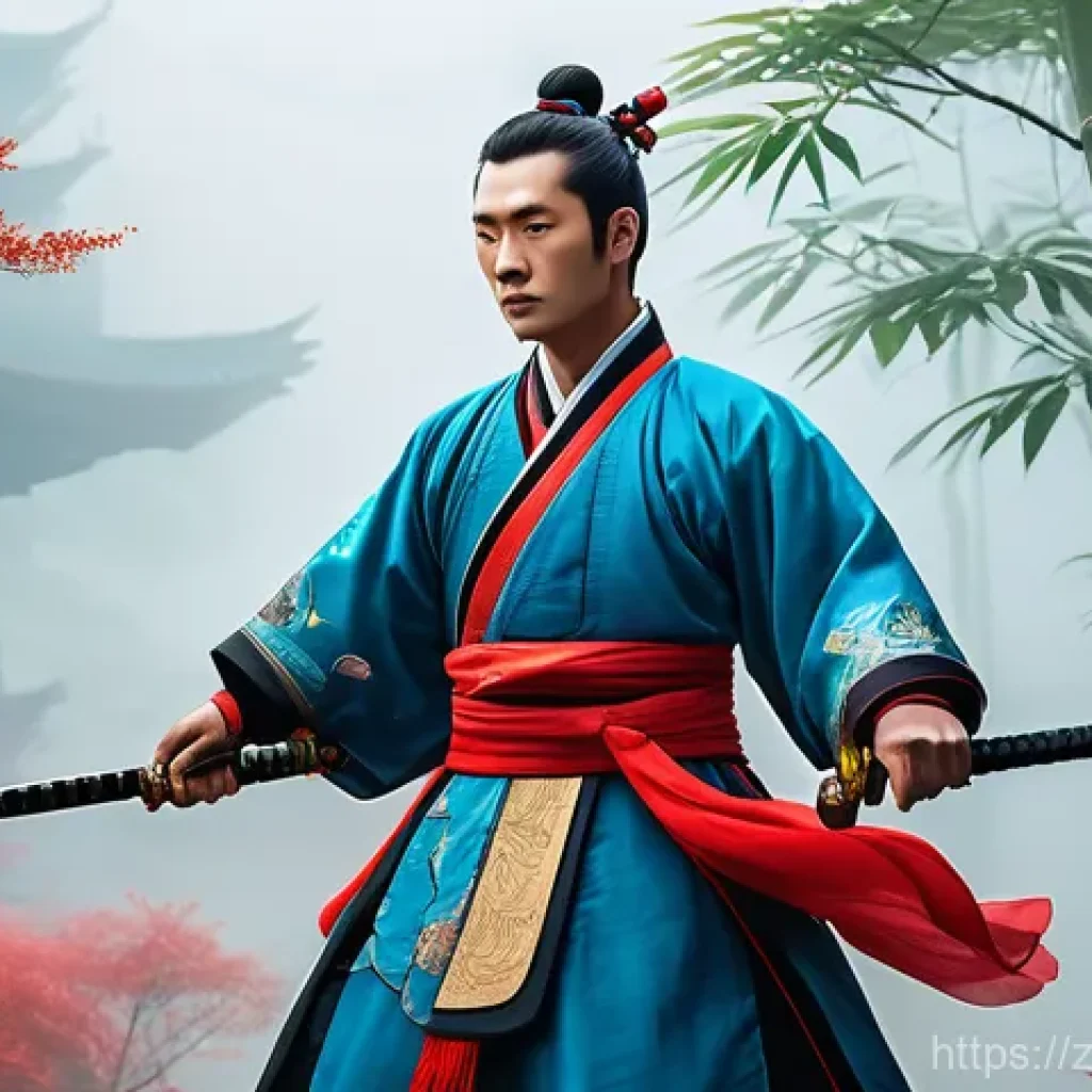 카트라이더 팬아트 대회의 글로벌 트렌드 - A dynamic digital painting of KartRider's Dao character reimagined as a valiant Chinese chivalrous h...