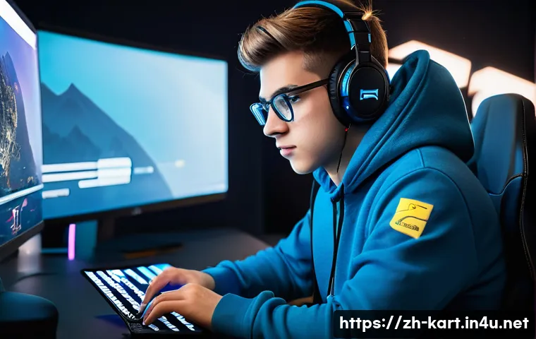 카트라이더 이벤트 활용 가이드 - **Prompt 1: The Strategist's Study**
    "A vibrant, dynamic shot of a focused young male gamer, app...