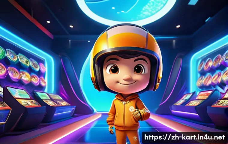 카트라이더 초보자를 위한 이벤트 참가 가이드 - **Prompt:** A cheerful young player, gender-neutral, approximately 12 years old, with a bright smile...