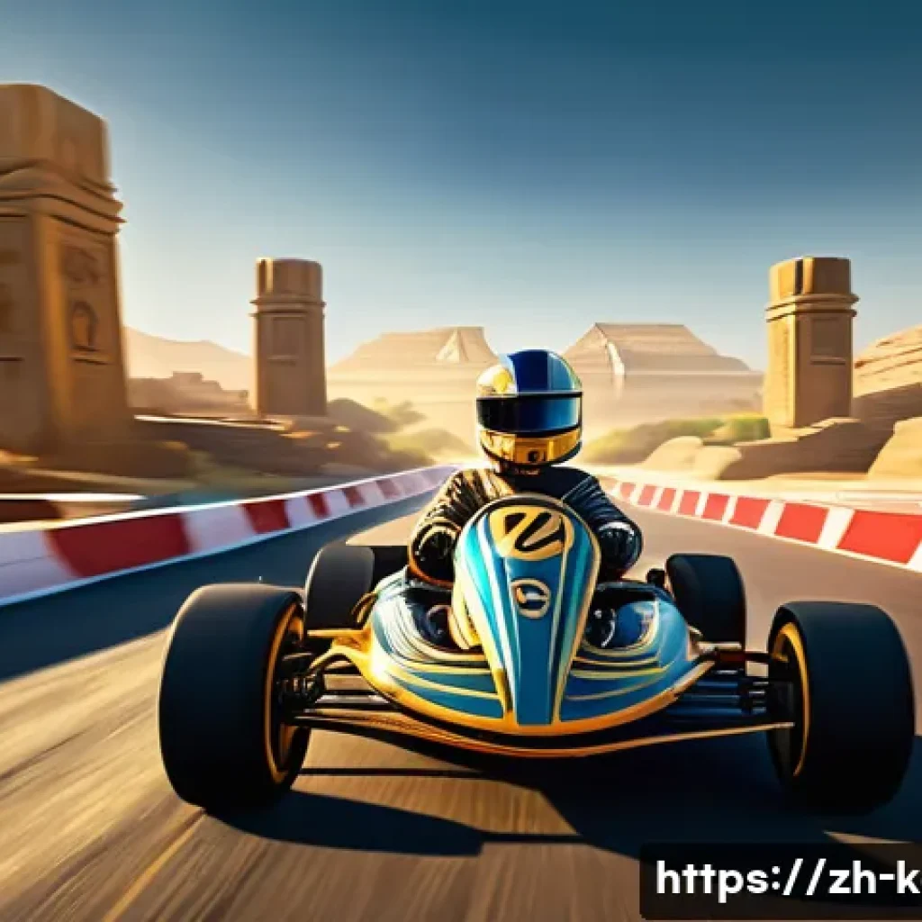 카트라이더 이벤트 트랙 추천 - **Prompt 1: "Golden Civilization" Kart Race**
A dynamic, action-packed scene of a futuristic kar...