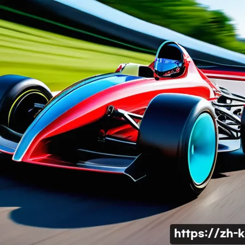 카트라이더 스피드전 차량 선택 - **Prompt: "A sleek, futuristic racing kart, embodying a 'version-strong' design with prominent aerod...