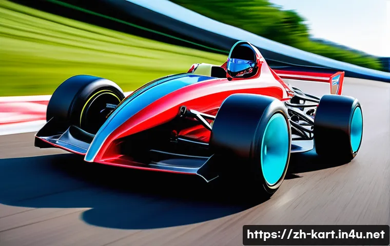 카트라이더 스피드전 차량 선택 - **Prompt: "A sleek, futuristic racing kart, embodying a 'version-strong' design with prominent aerod...