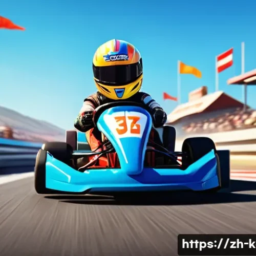 카트라이더 초보자 레벨업 플랜 - A cheerful young male character, reminiscent of Dao or Bazzi, is diligently practicing kart racing o...