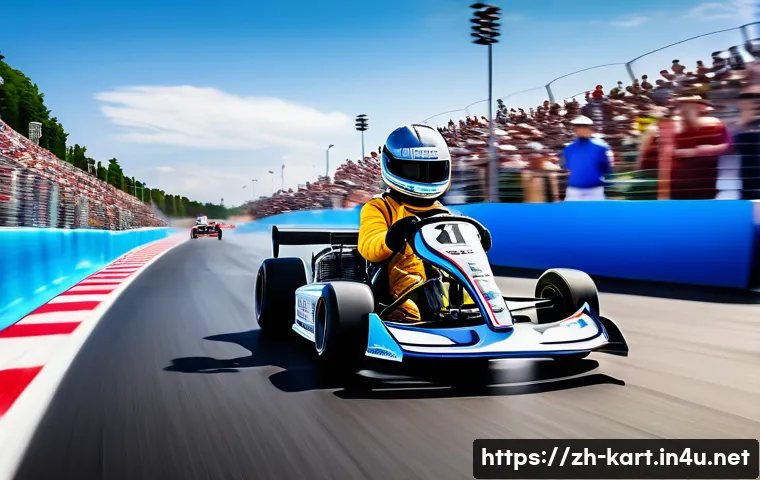 카트라이더 초보 유저를 위한 게임 스타트 가이드 - A dynamic kart racing scene on a vibrant, winding track filled with colorful rainbow bridges and sha...