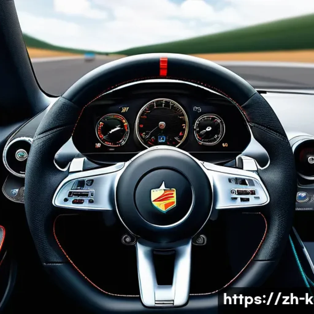 카트라이더 리플레이 분석하는 법 - A detailed racing car cockpit view from first-person perspective during a sharp corner, showing prec...