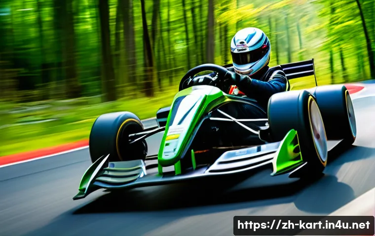 카트라이더 초보 유저를 위한 트랙별 공략 - A dynamic kart racing scene on a complex forest track featuring multiple consecutive S-shaped bends,...