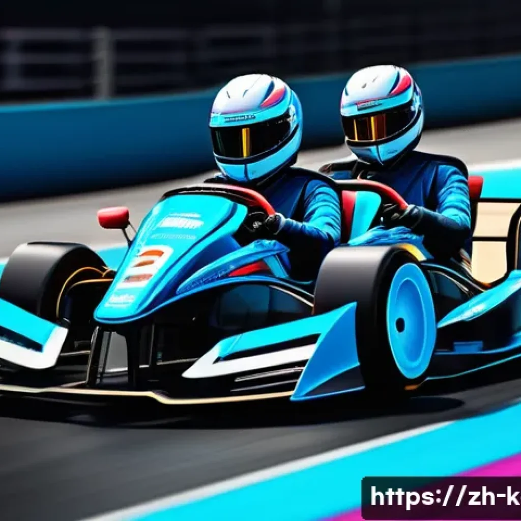 카트라이더 팀플레이와 트랙 공략법 - A dynamic kart racing team in action on a vibrant futuristic track named "Galaxy Sprint," featuring ...