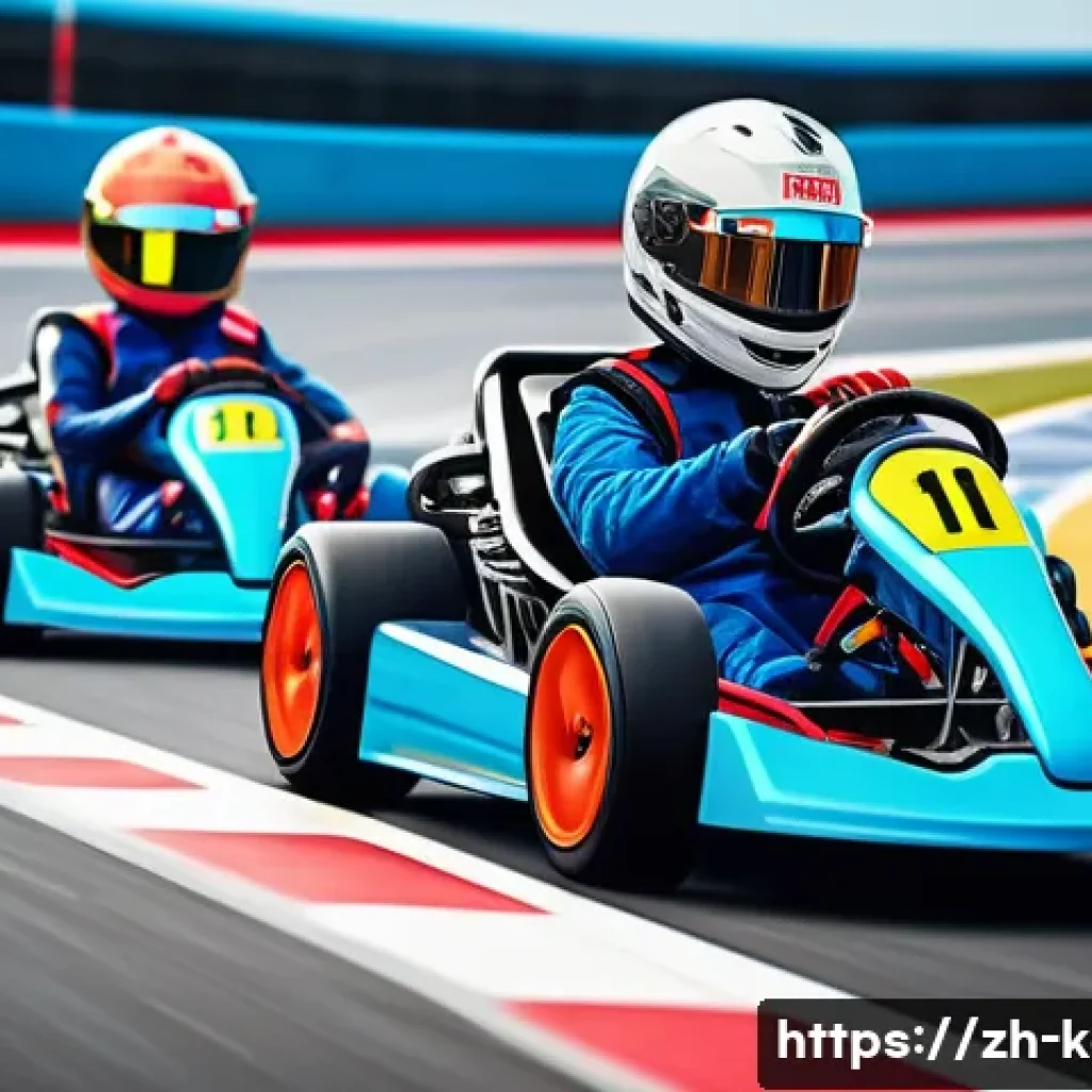 카트라이더 초보 유저를 위한 팀플레이 조언 - A dynamic team racing scene on a vibrant, twisting race track filled with colorful karts, featuring ...