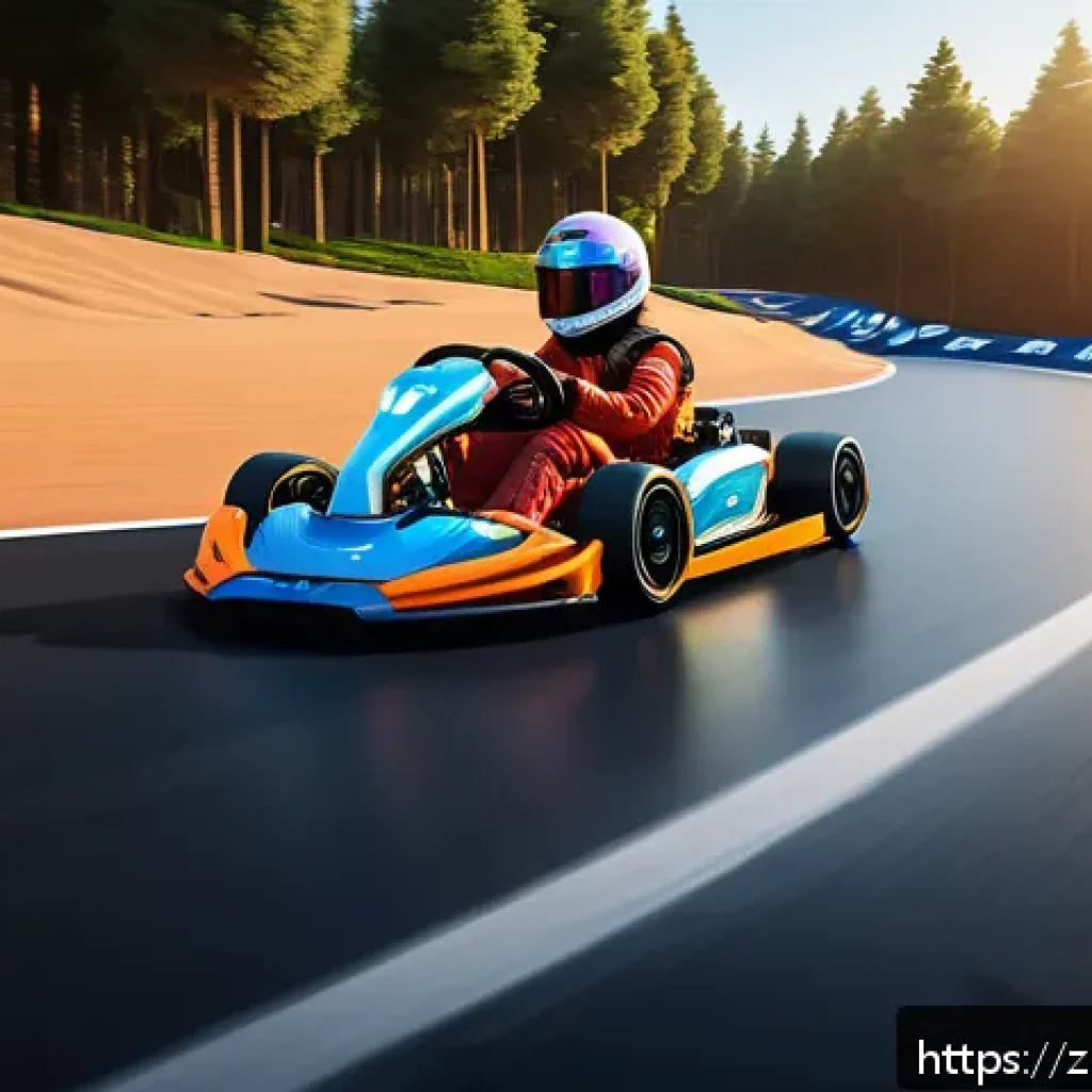 카트라이더 신규 업데이트와 팬아트 대회의 트렌드 - A dynamic racing scene on a futuristic kart track featuring multiple vibrant environments blending s...