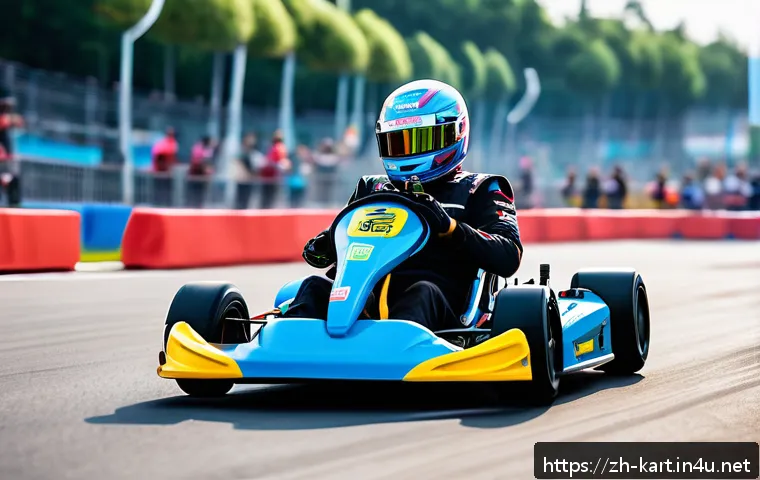 카트라이더 인기 유튜버 채널 리스트 - A dynamic scene of a professional kart racing event at a modern outdoor track during daytime, featur...