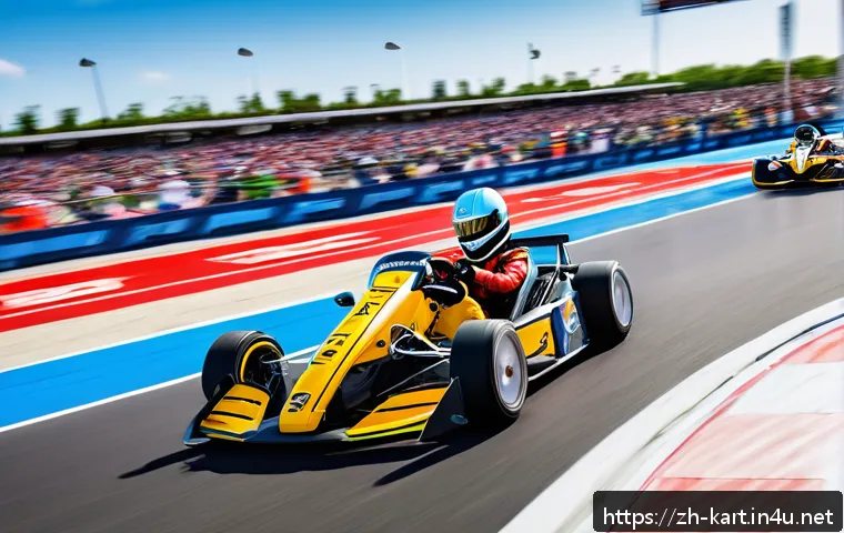 카트라이더 레이싱 페스티벌 일정 - A dynamic go-kart racing scene on a complex mixed track featuring both high-speed straight sections ...