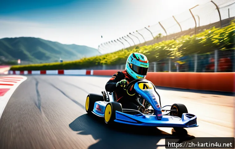 카트라이더 아이템전 공략법 - A dynamic kart racing scene on a vibrant, winding race track featuring a skilled driver executing a ...