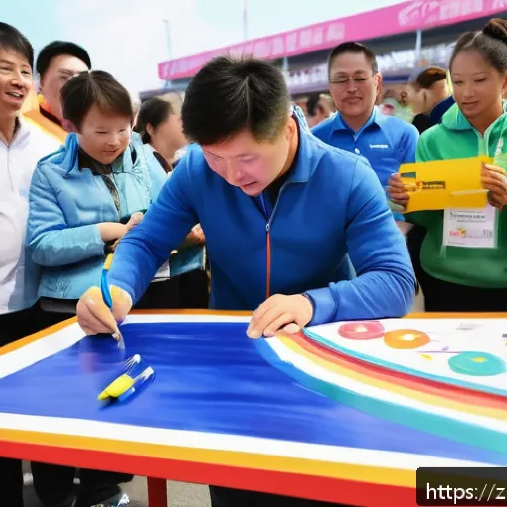 카트라이더 팬아트 대회의 후원자 리스트 - A vibrant racing event scene featuring a dynamic race track with sleek cars adorned in limited-editi...