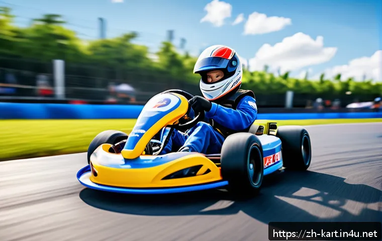 카트라이더 이벤트 아이템 사용법 - A dynamic scene of a competitive kart racing game on a complex track featuring sharp curves and elev...